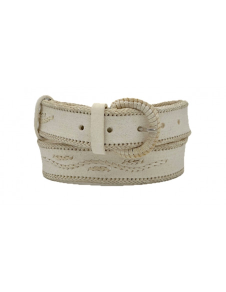 CINTURÓN COSTURA BORDE BLANCO