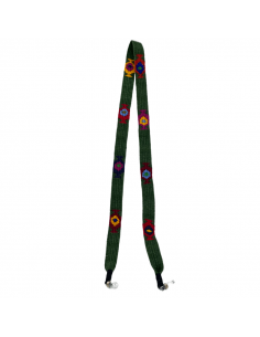 Cuelga gafas de color azul tejido a mano con dibujos típicos guatemaltecos de colores diferentes 2